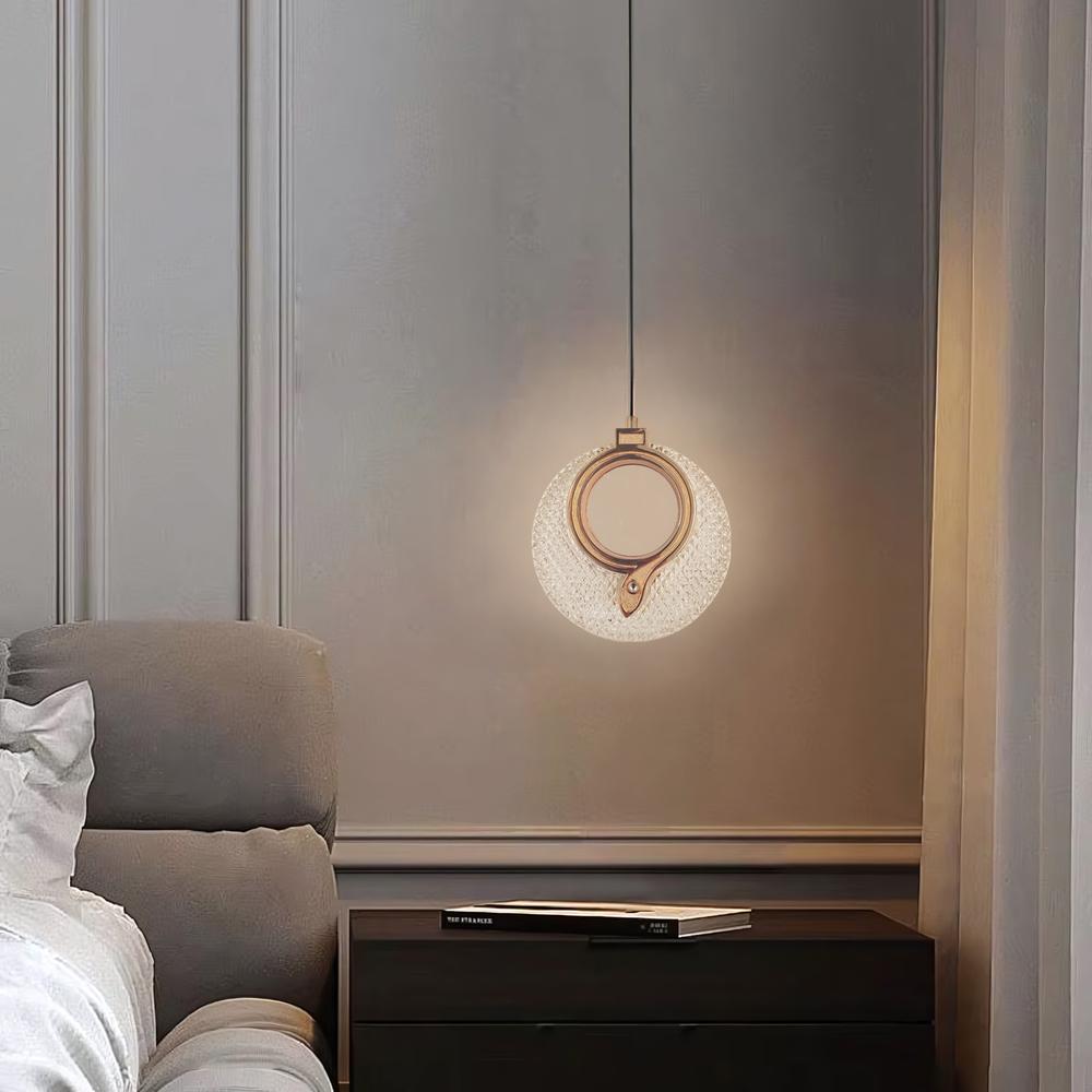 HÄNGLANDE KRISTALLAMPA LED LHJ110-1CP LJUS ROSÉGULD