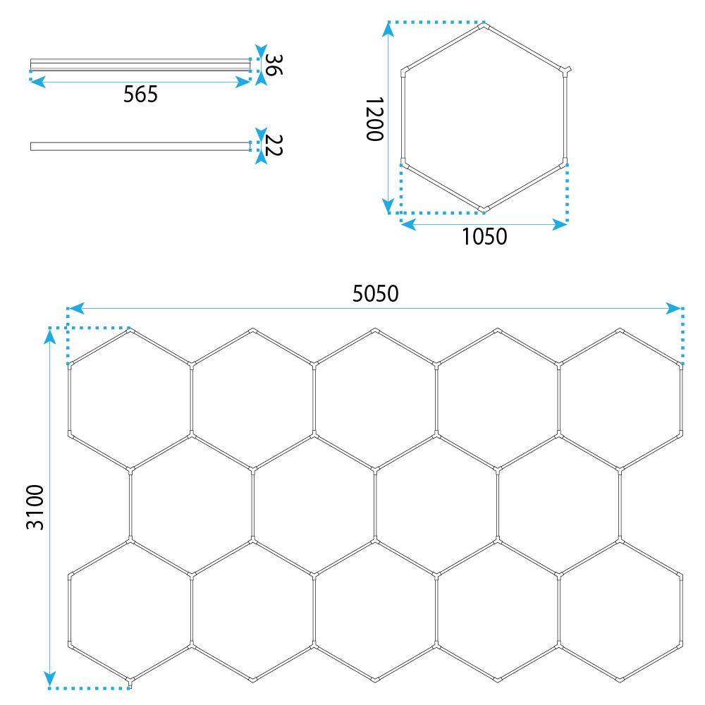 Lampa LED HEXAGON JNH052-H Biała