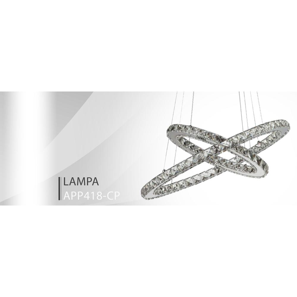 Crystal taklampa Ring 50+30 cm med fjärrkontroll APP418-CP