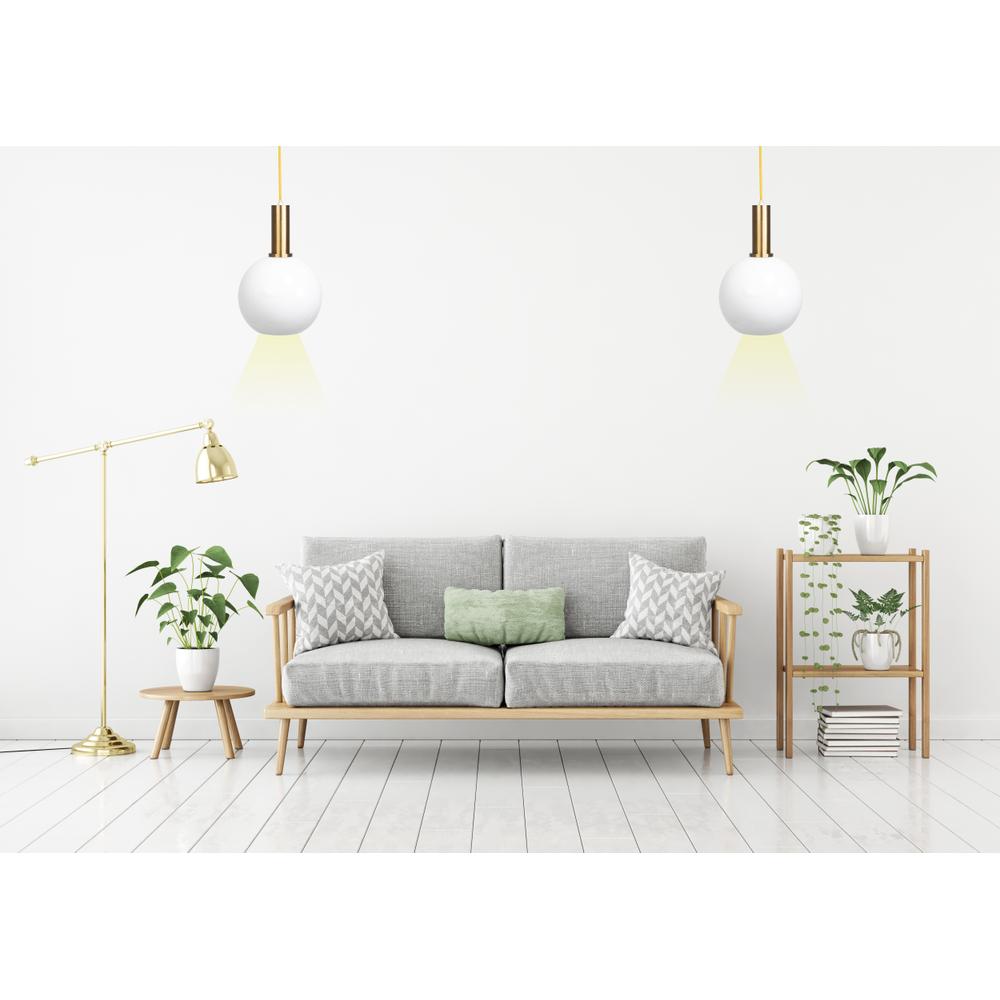 Hängande Lampa i Glas Mjölkvit Kula APP666-1CP Guld