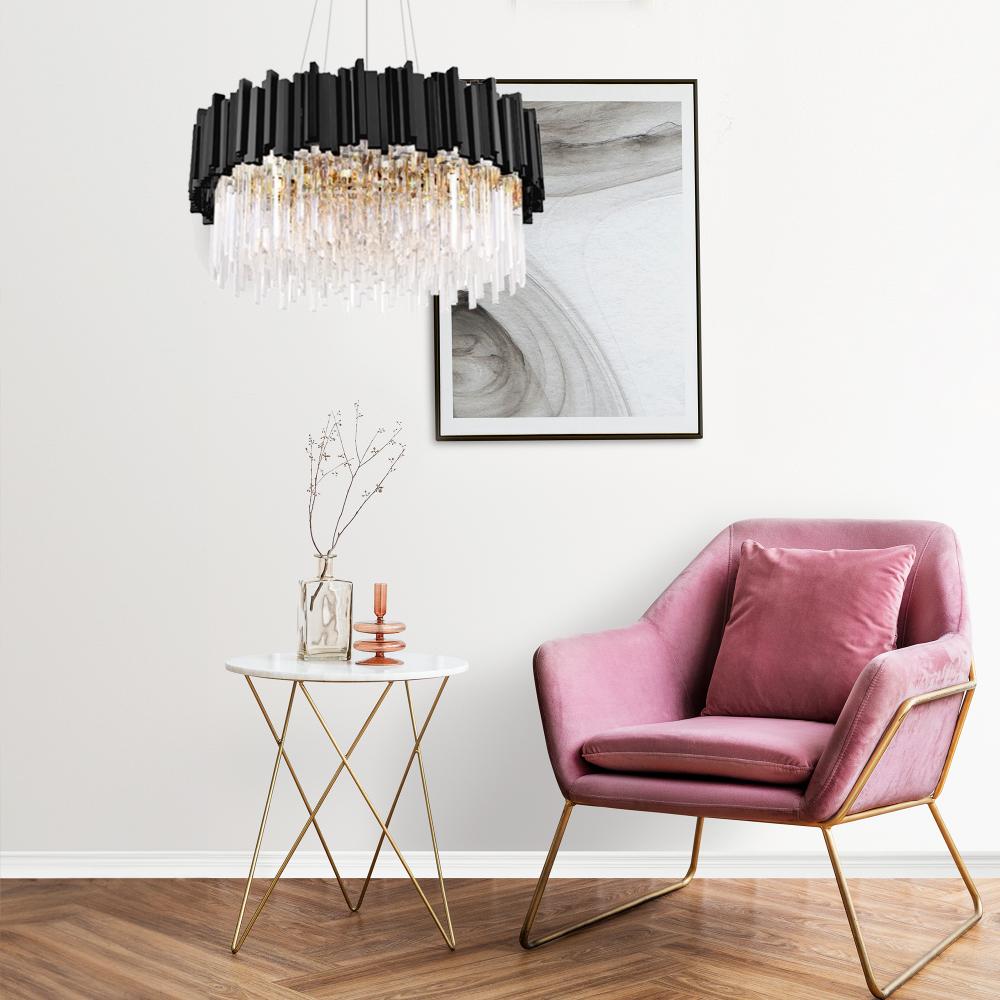 Krys­tall­takplafond APP1481-1C svart matt