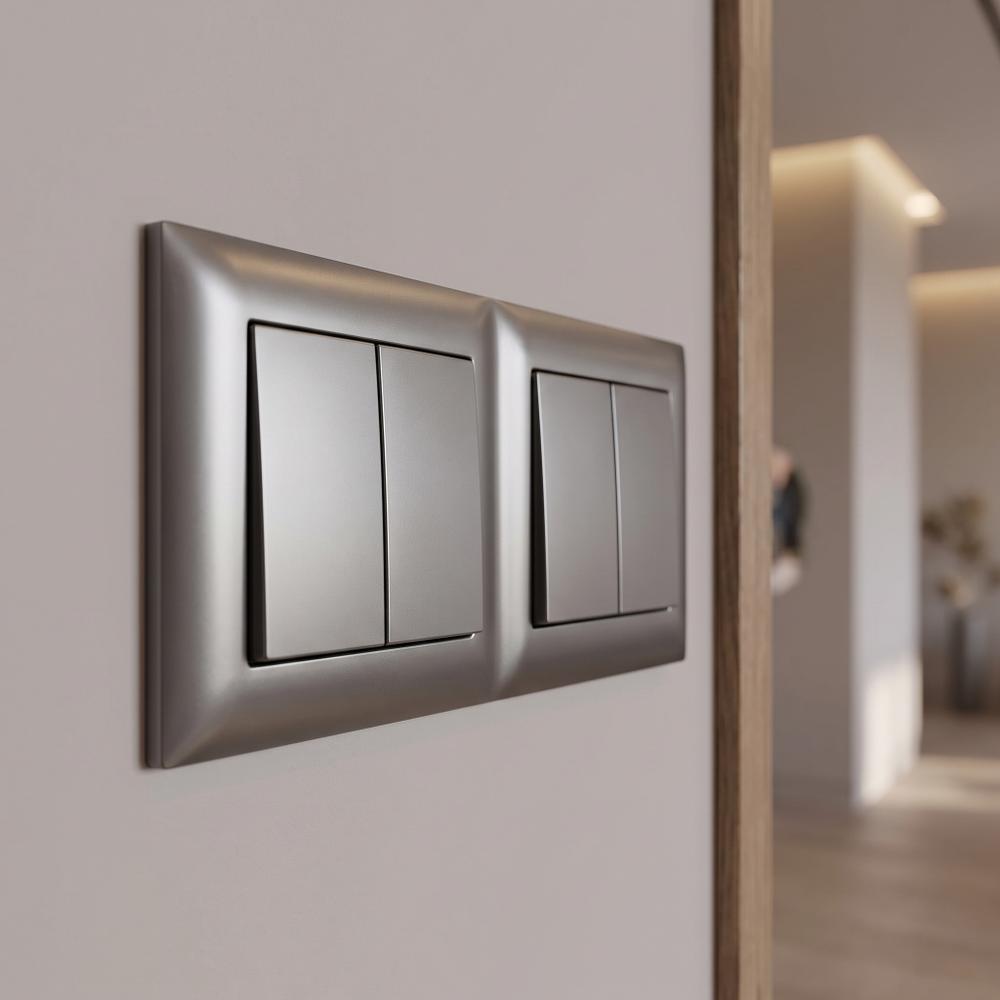 Marco doble para enchufes OSTE JNH014-2F Grey