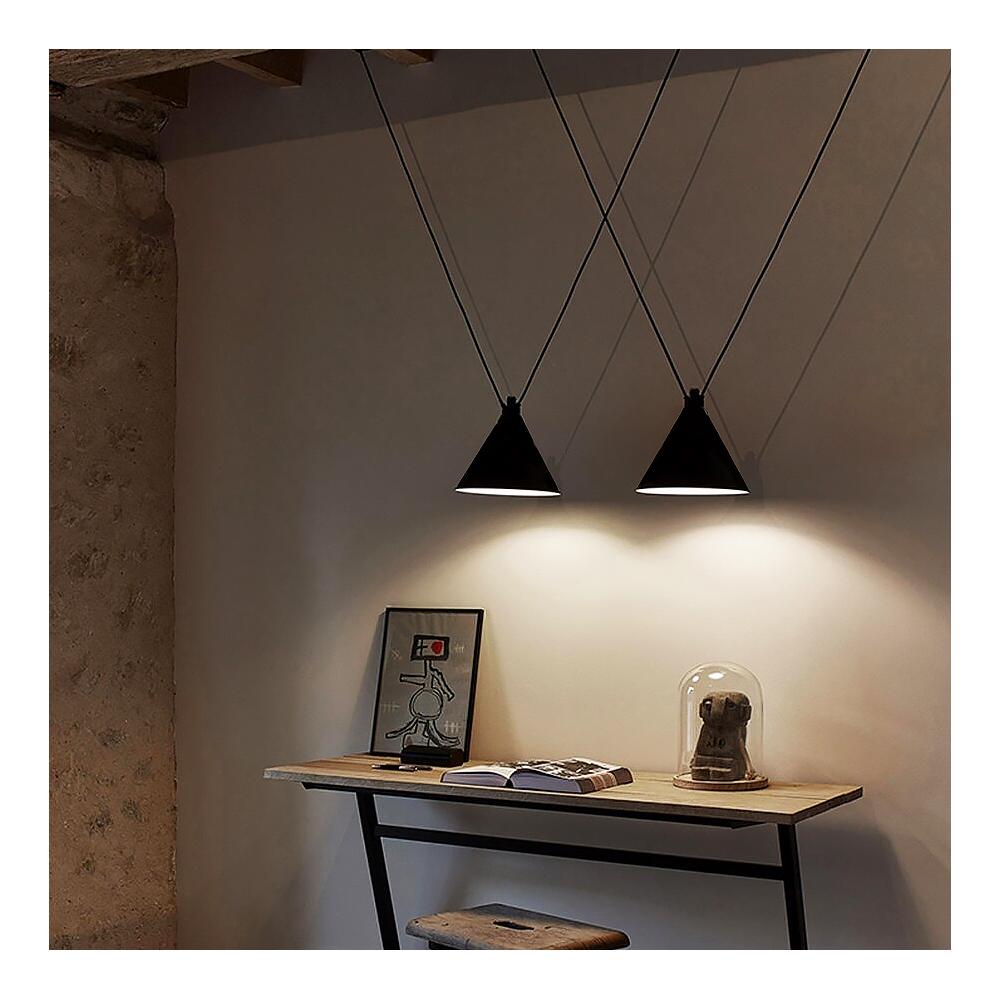 Hängande taklampa i loftstil APP548-2CP Svart