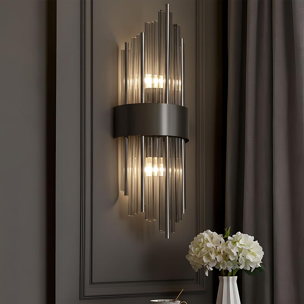 VÄGGLAMPA APP1760-1W Svart/Grå