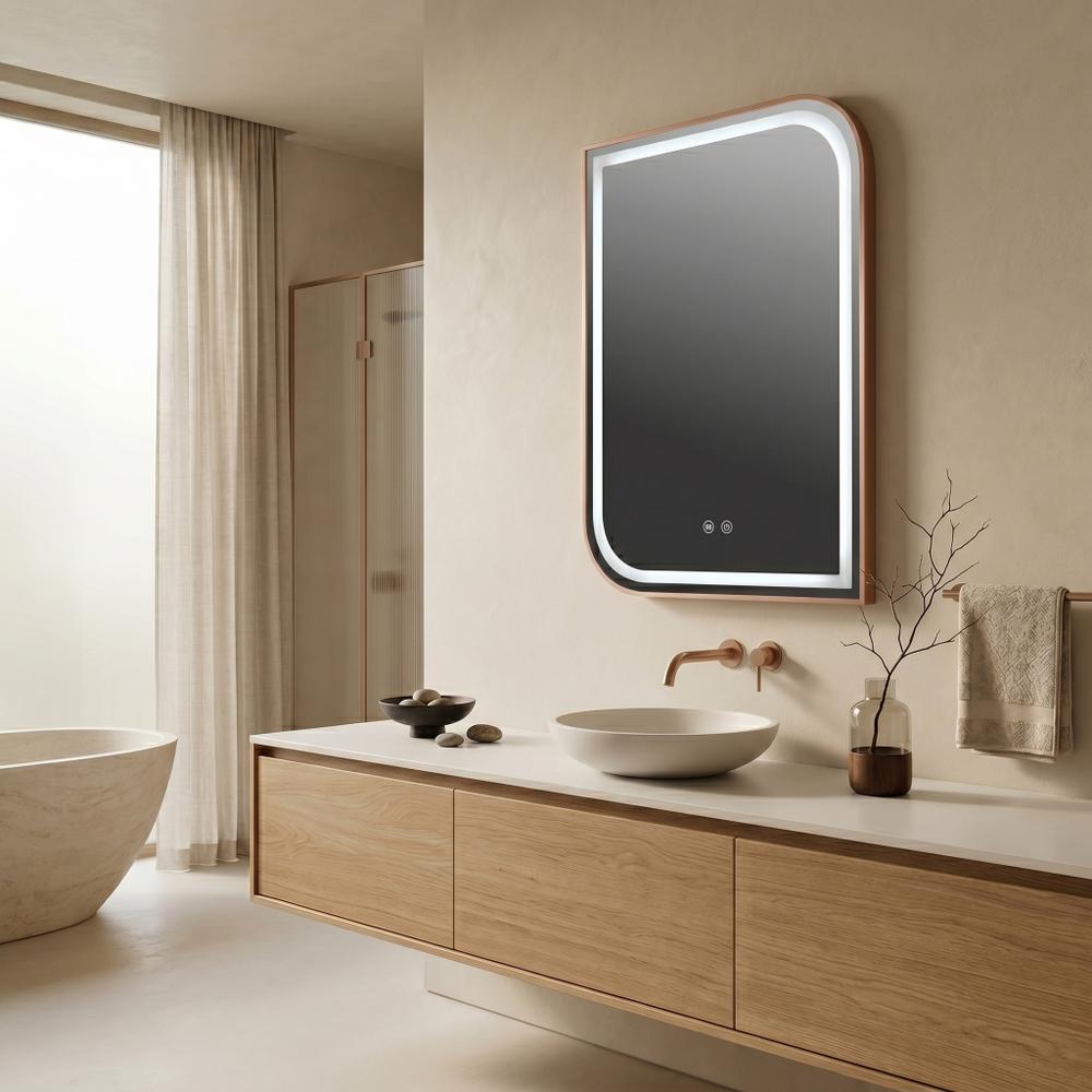 LED-VÄGGSPEGEL ZONE 80x60 BRUSH  ROSE GOLD