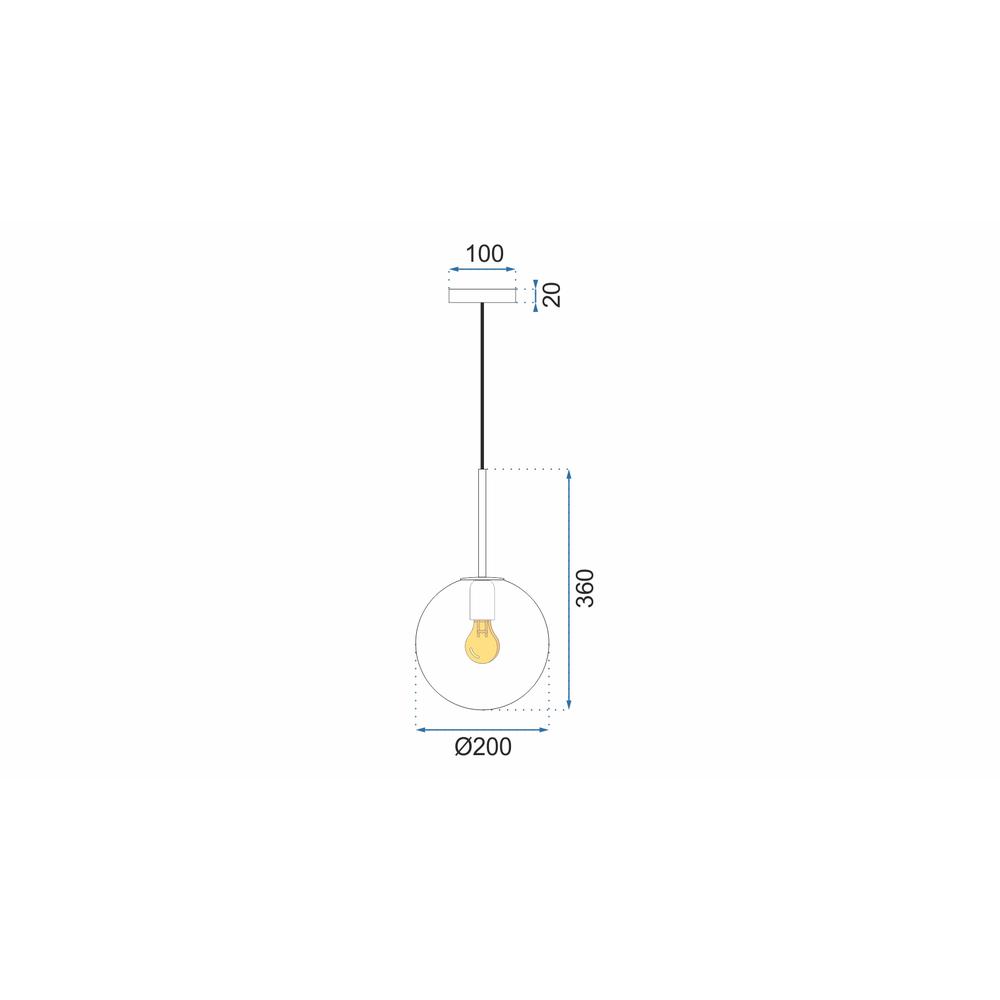 TAKLAMPA I GLAS APP431-1CP VIT