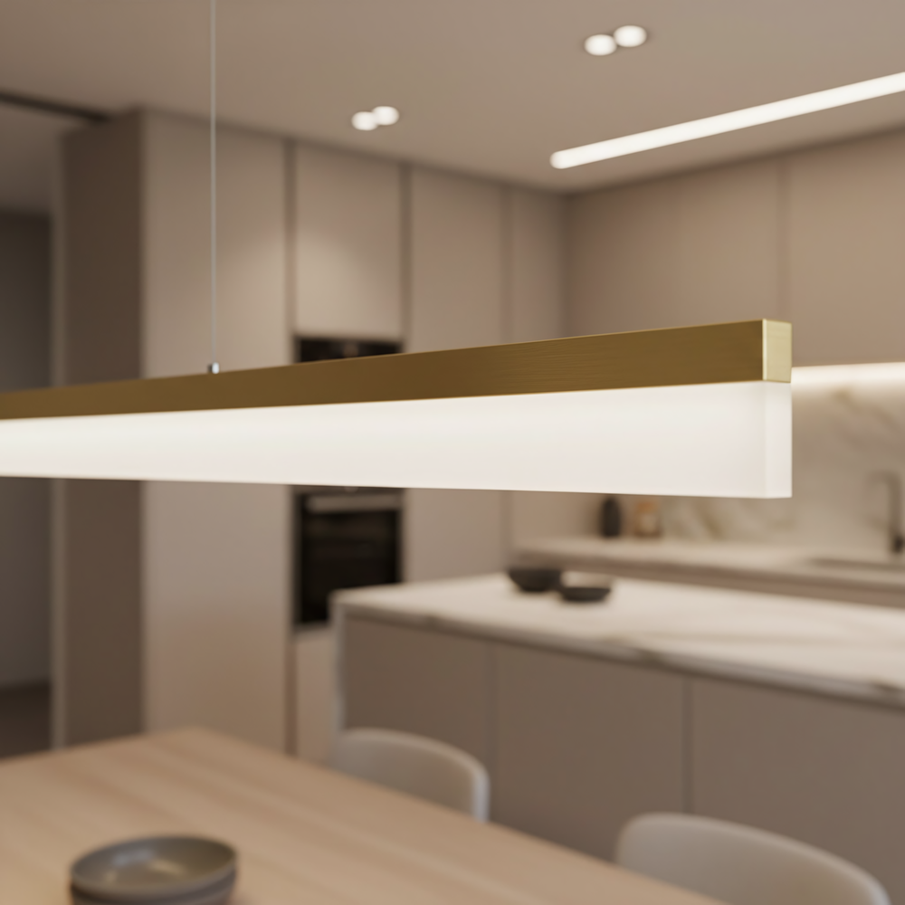 Hängande LED-lampa APP1697-CP 200 cm Borstad Guld