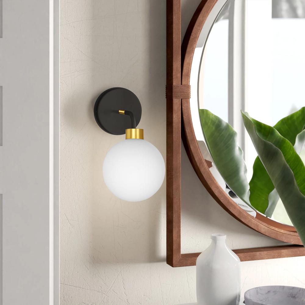 VÄGGLAMPA VÄGGLAMPA/KINKIET APP1301-1W Svart Guld