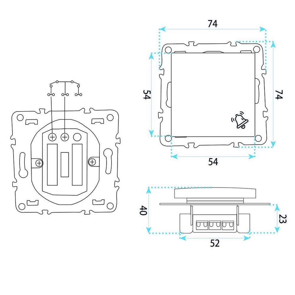 Uksekella Nupp OSTE JNH008-W WHITE