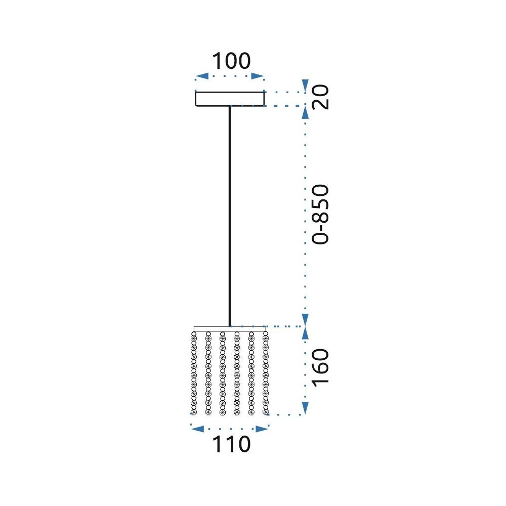 Taklampa Kristall APP730-1CP Silver