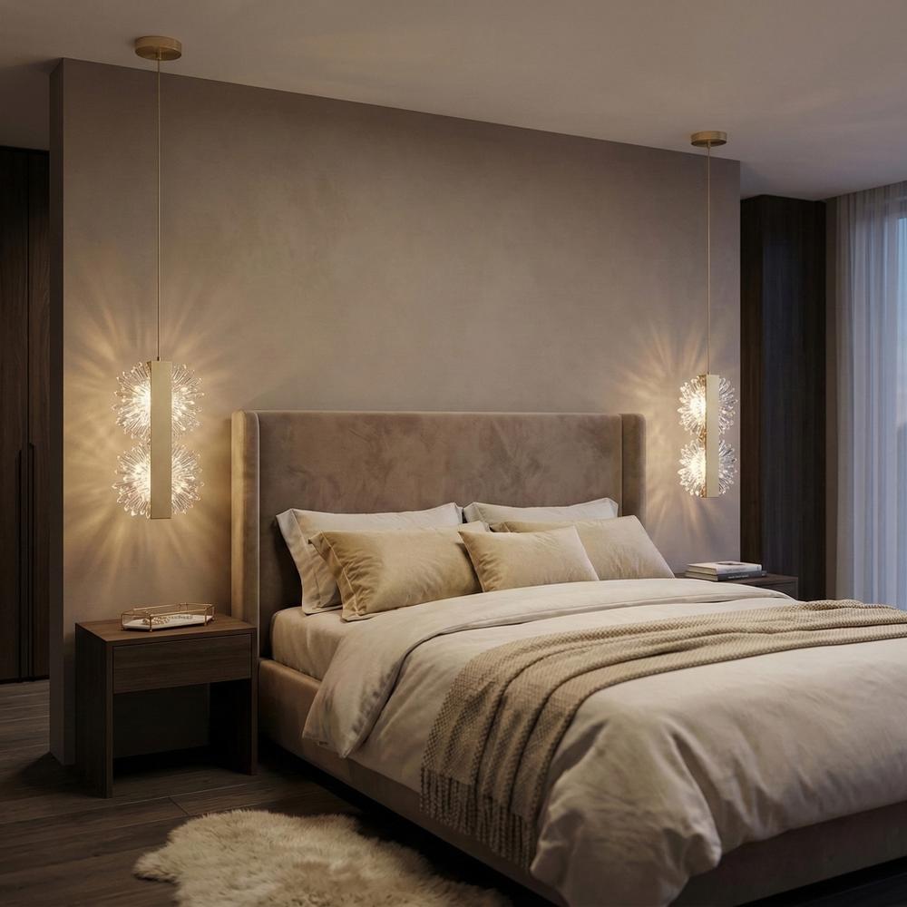 LED-pendellampa G148-2CP Gold Borstad Guld