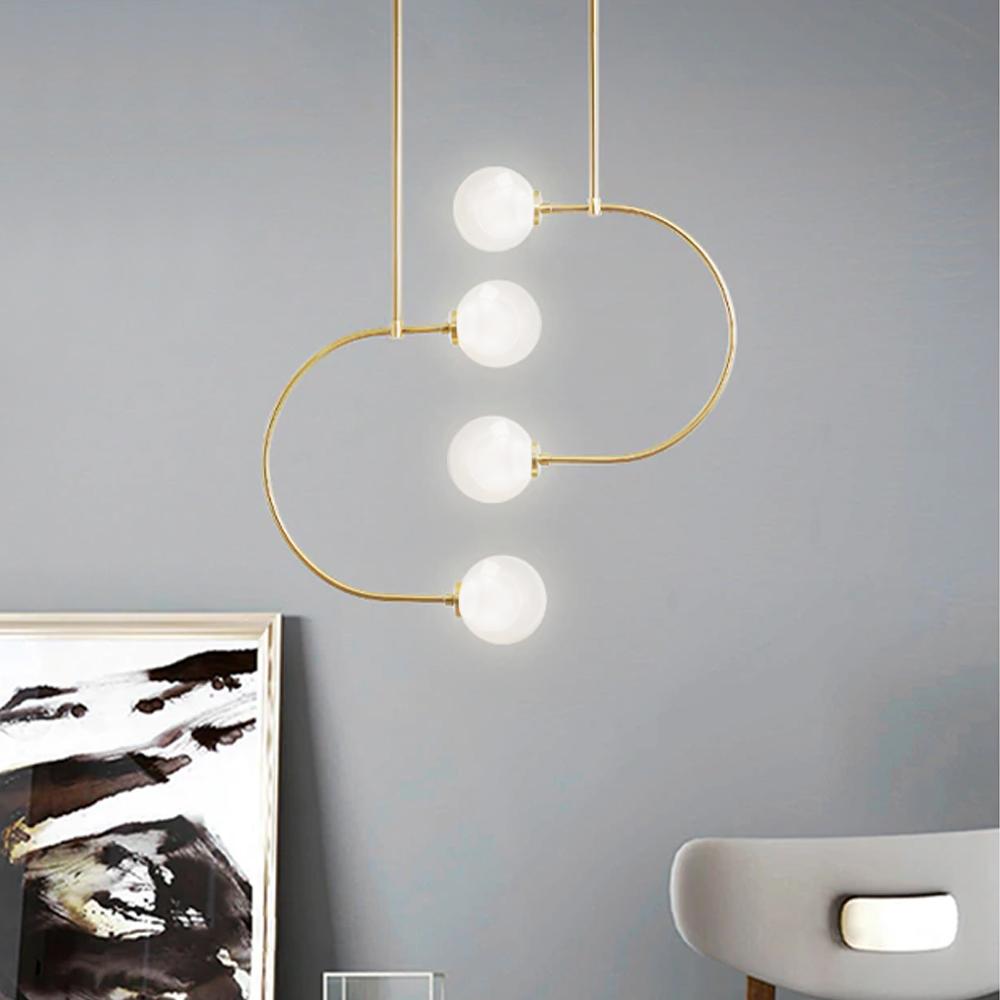 Hänglampa Glas-Kulor APP639-4CP Guld