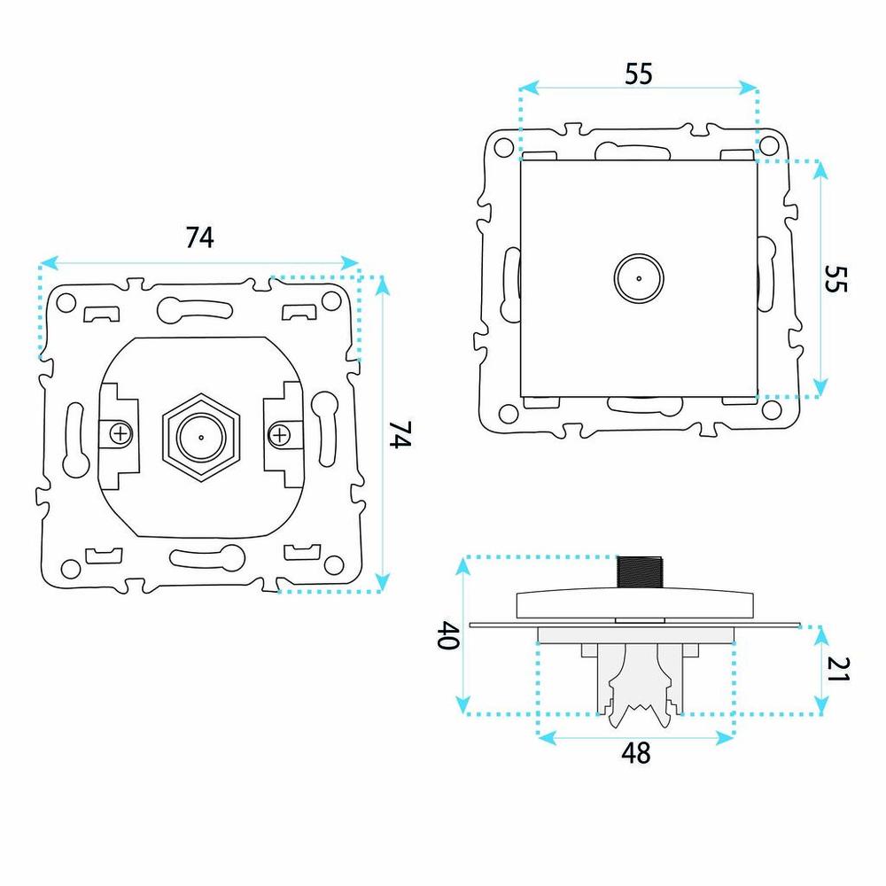 Antenna Socket OSTE JNH012-G WHITE