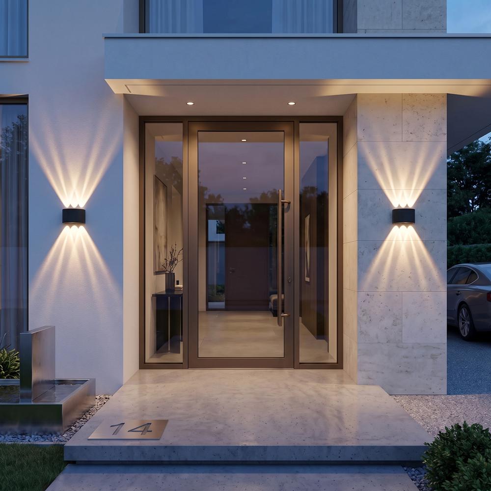 Homlokzati fali lámpa LED JNH040-6G Black