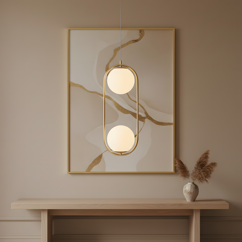 HÄNGENDE TAKLAMPA G134-2CP GULD
