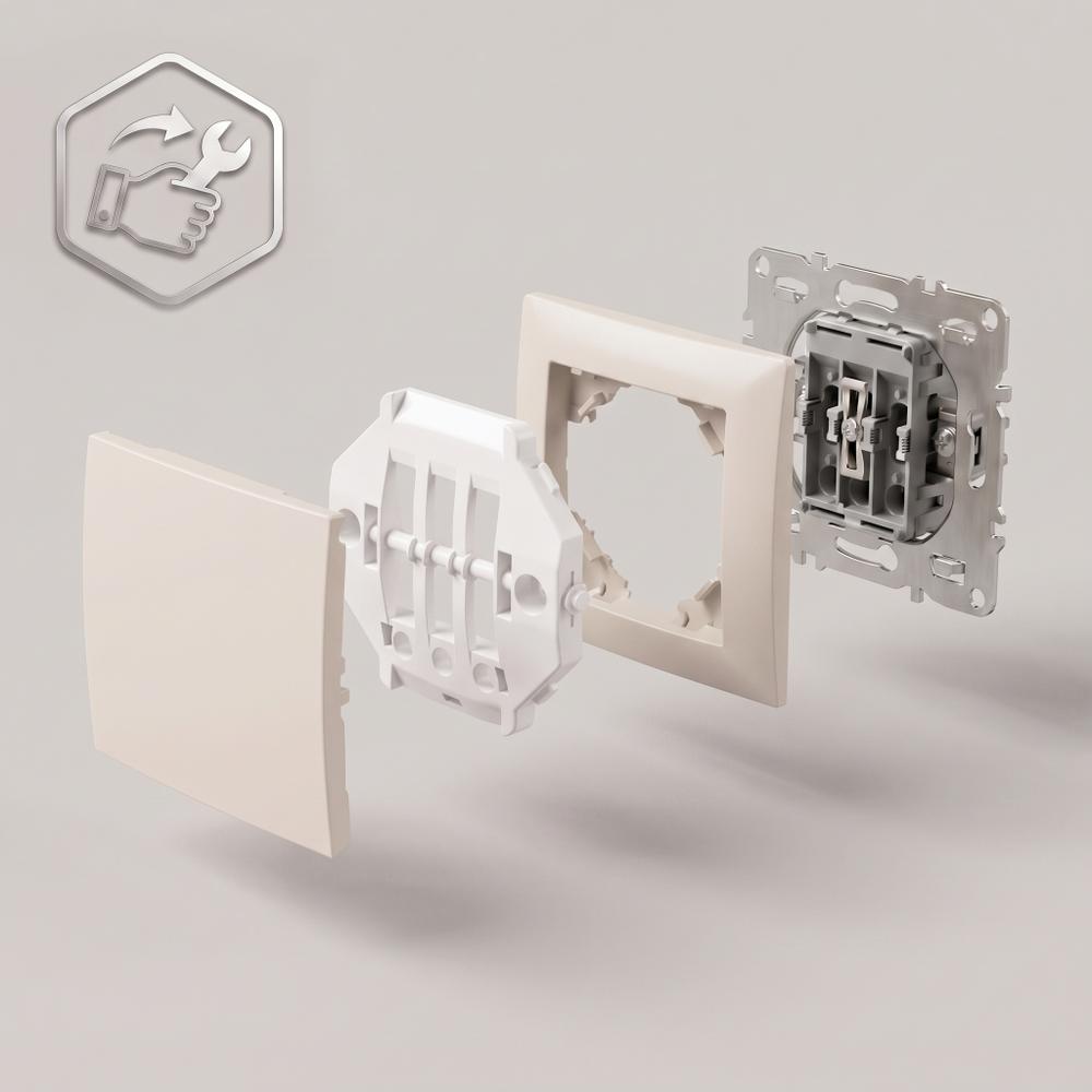 Single Switch with Frame OSTE JNH006-W BEIGE