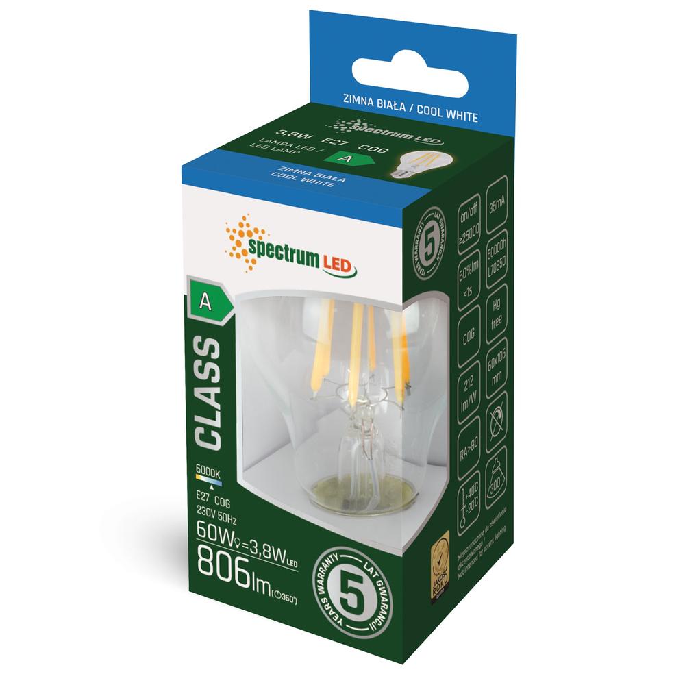 LED-lampa GLS COG Kall E-27 3,8W WOJ+14641