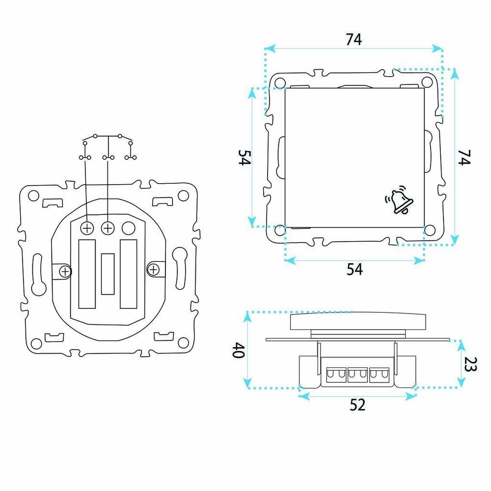 Uksekella Nupp OSTE JNH008-W GREY