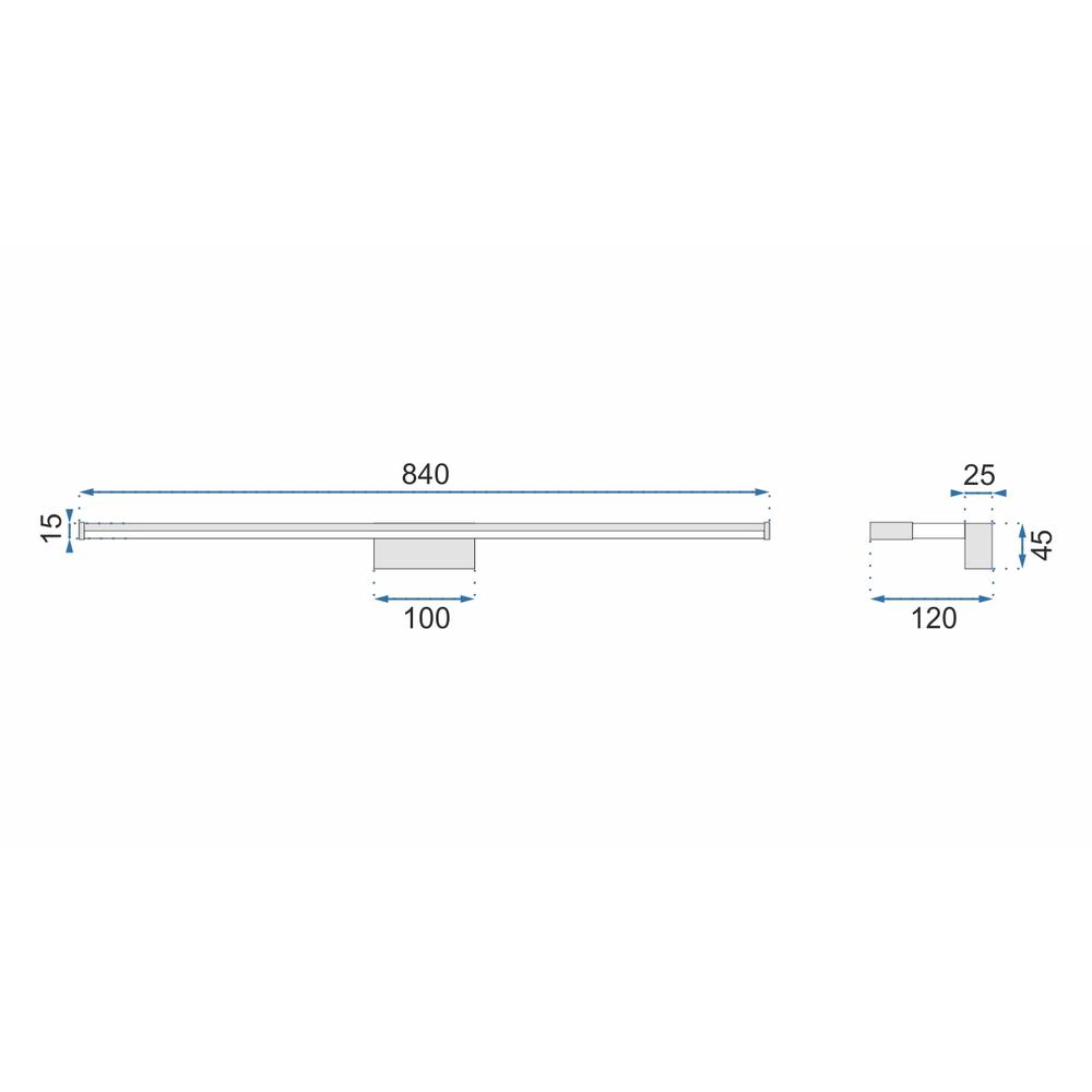 LAMPA WANDLAmpA BADRUM LED ÖVER SPEGEL 18W 90CM APP371-1W KROM