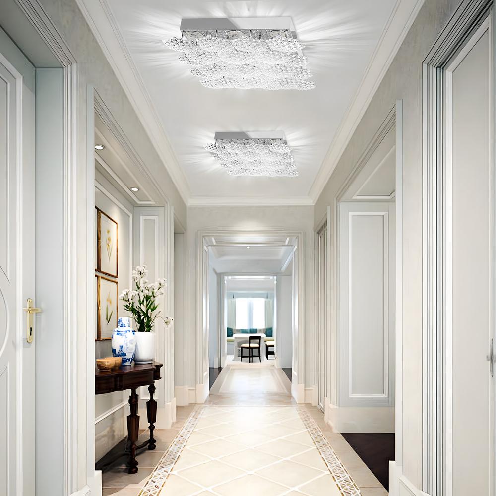 Kronformad LED-kristallplafond MS015-C Krom