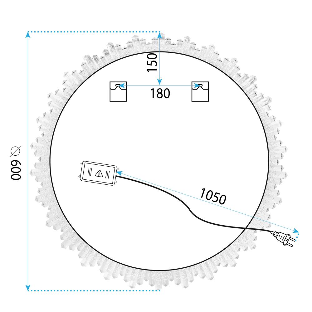 VÄGGSPEGel LED 60 cm YH-3564
