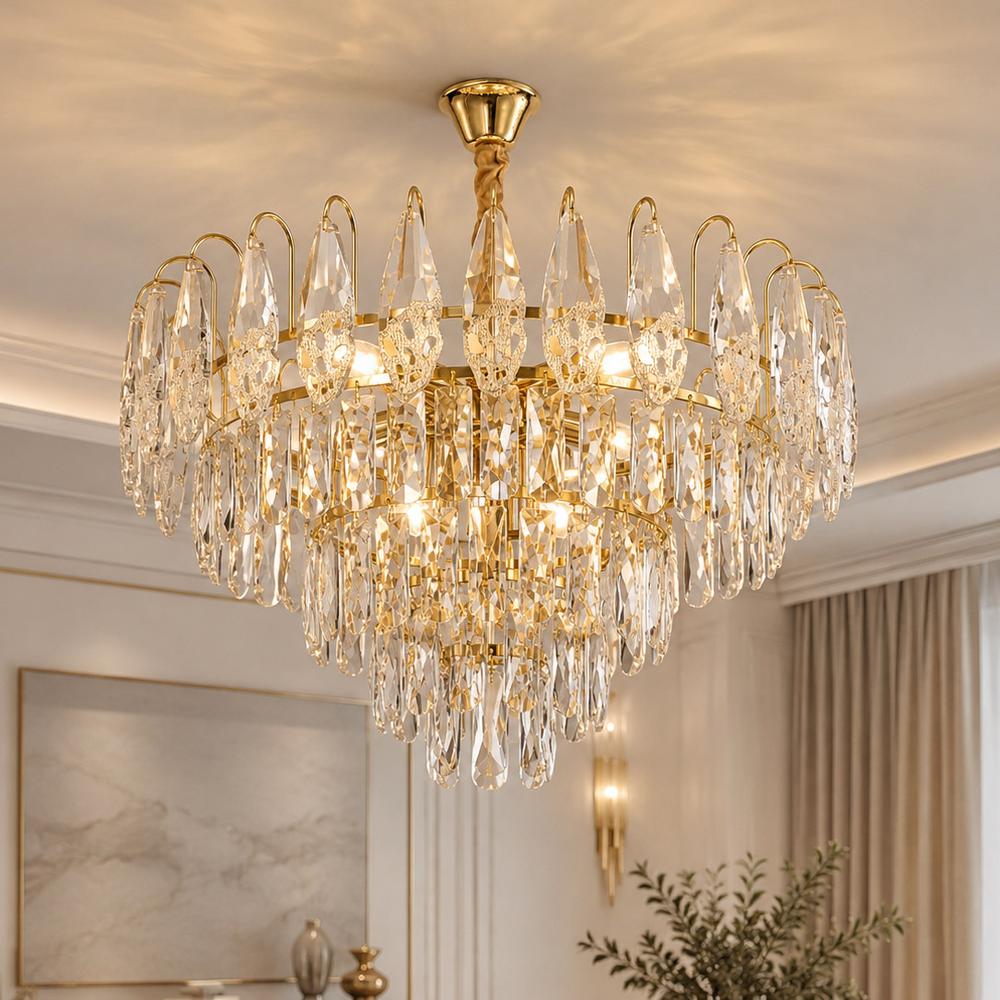 Kristall-pendellampa SWE080-CP 50cm GOLD