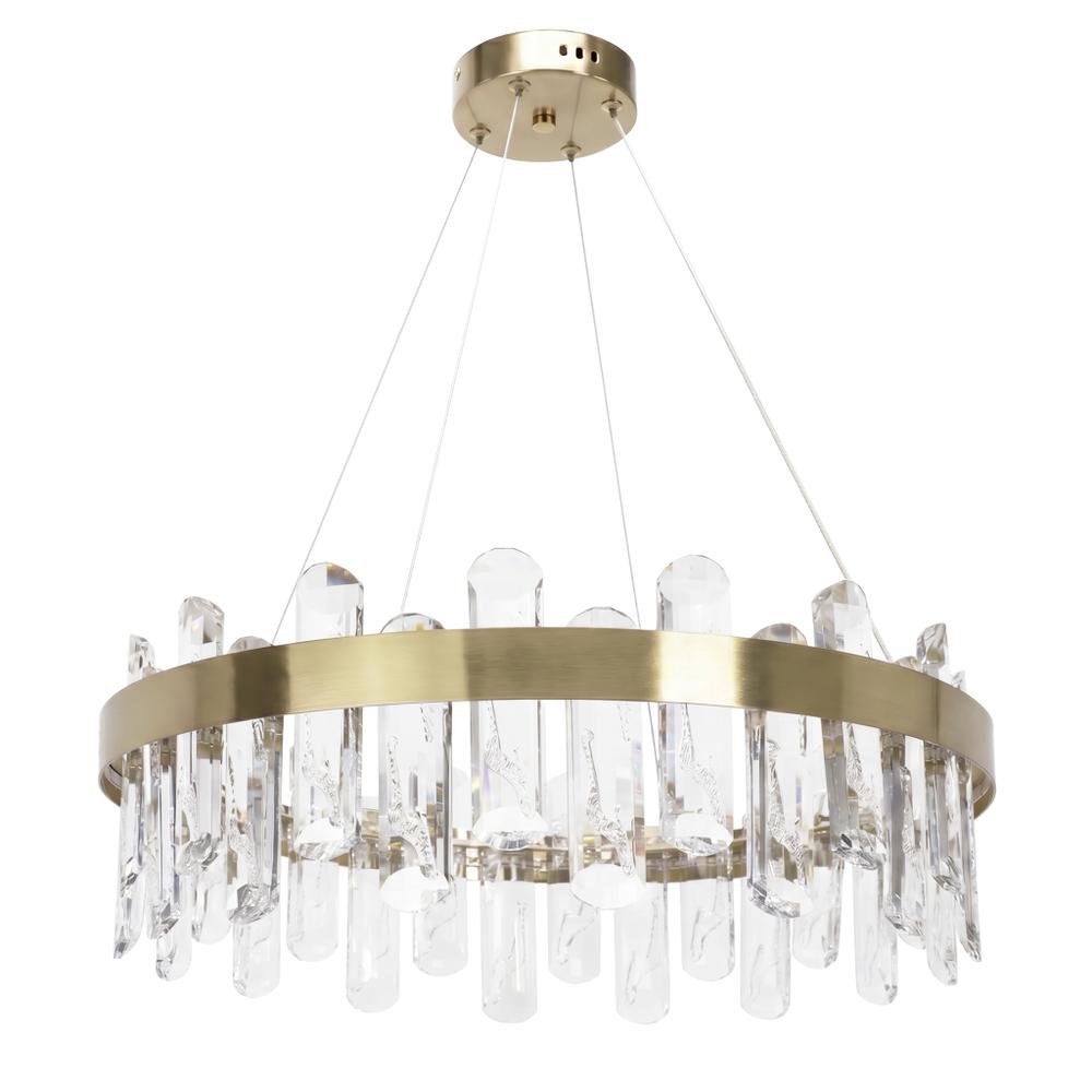 LED-kristall-pendellampa SWE074-1CP 50cm Brushed Gold
