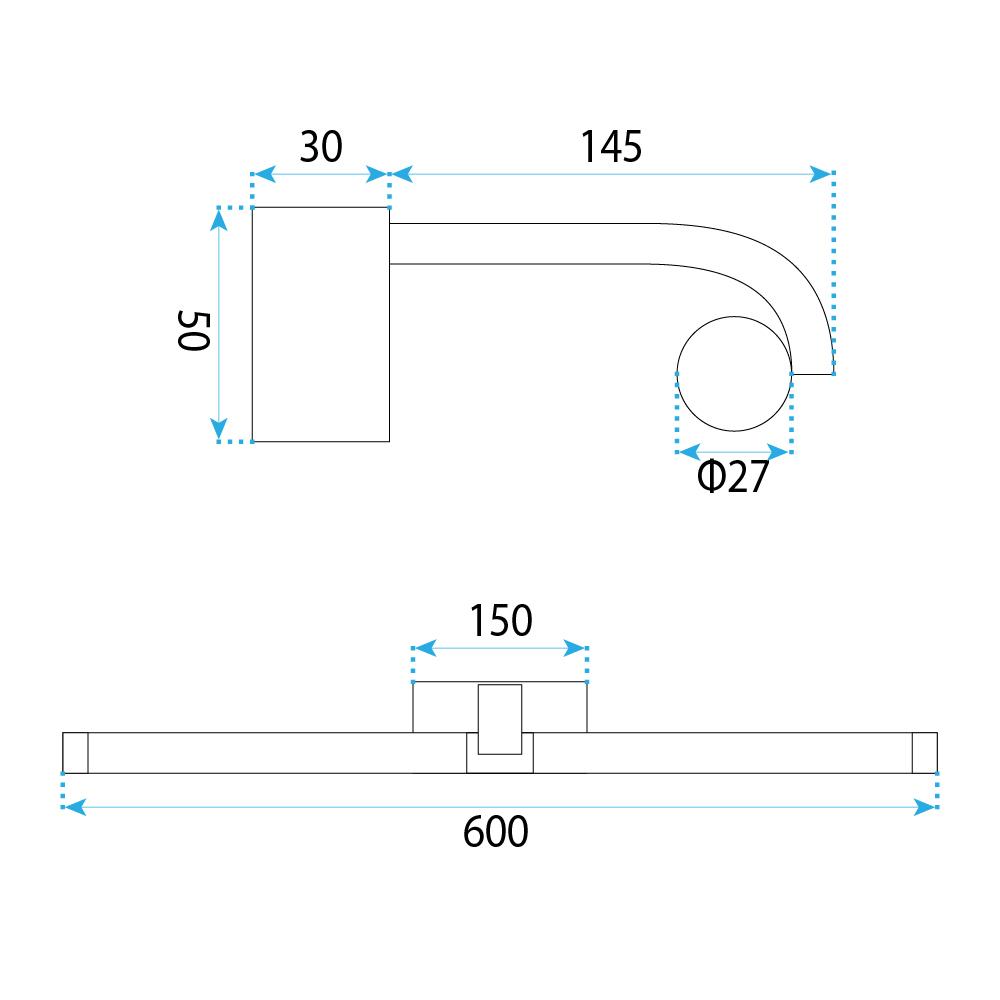 Badrum vägg LED-lampa APP1882-1W 60cm CHROME