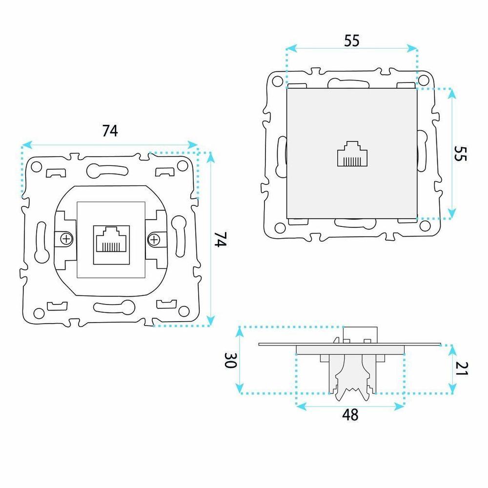 Розетка RJ45 с Рамка OSTE JNH010-S GREY