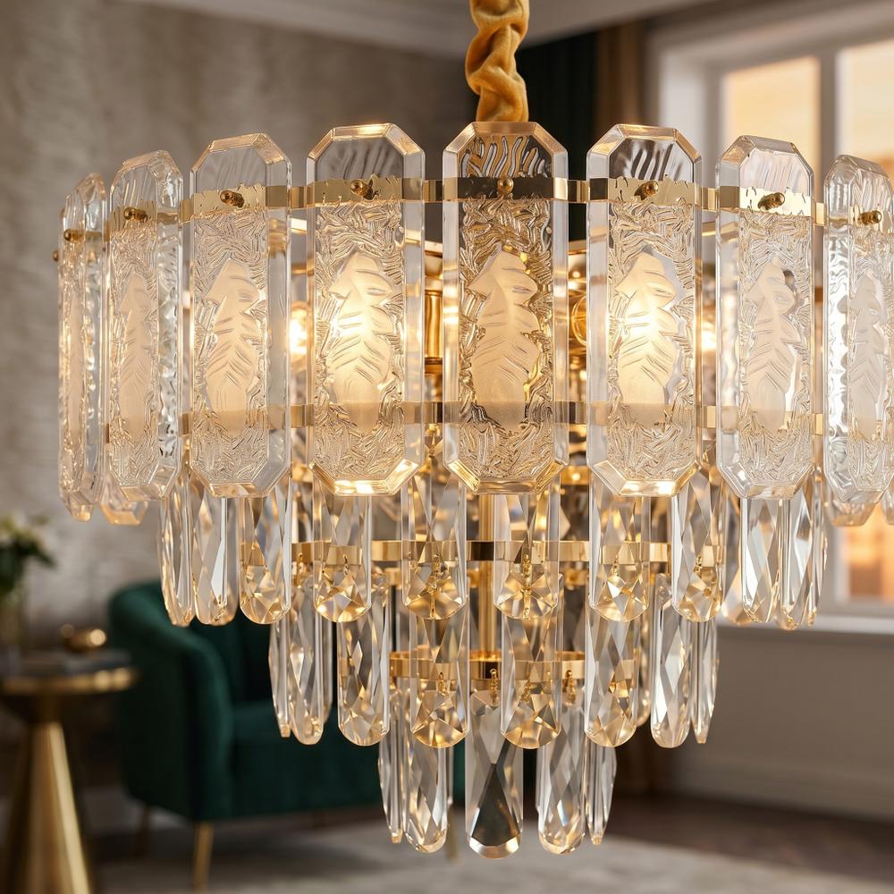 Kristall-pendellampa SWE088-CP 40cm GOLD