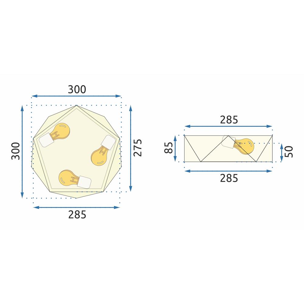 Takplafond Diamond APP875-C 30 cm Guld