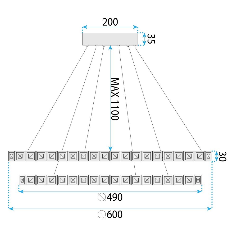 HÄNGLAMPA LED MS011-CP Roséguld 59 cm