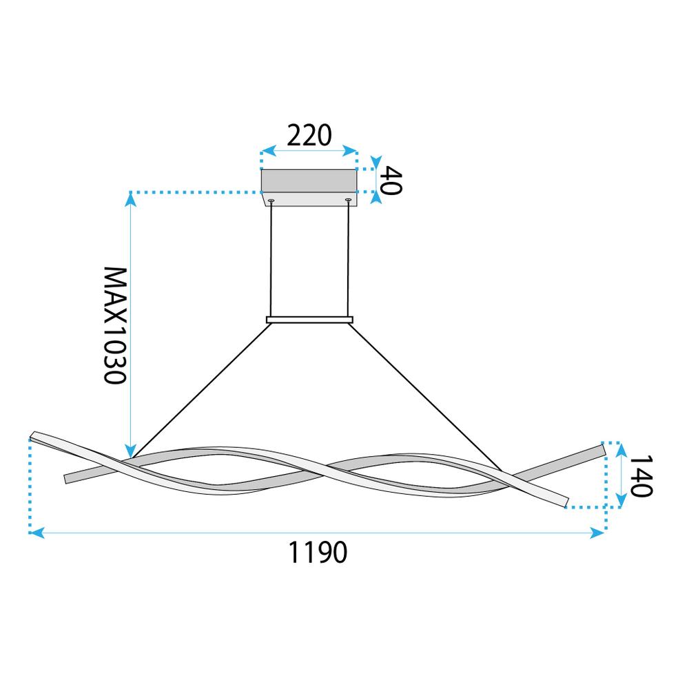 TAKLAMPA HÄNGANDE LED LHJ020-CP SVART