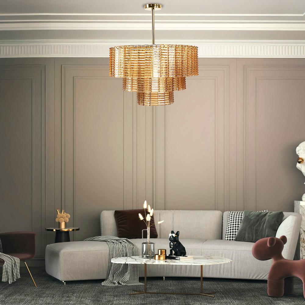 TAKLAMPA HÄNGANDE APP1677-8CP BRUN