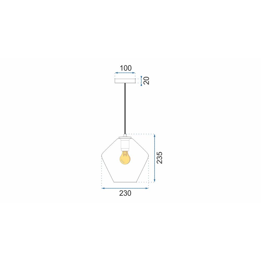 Glas taklampa APP440-1CP Transparent