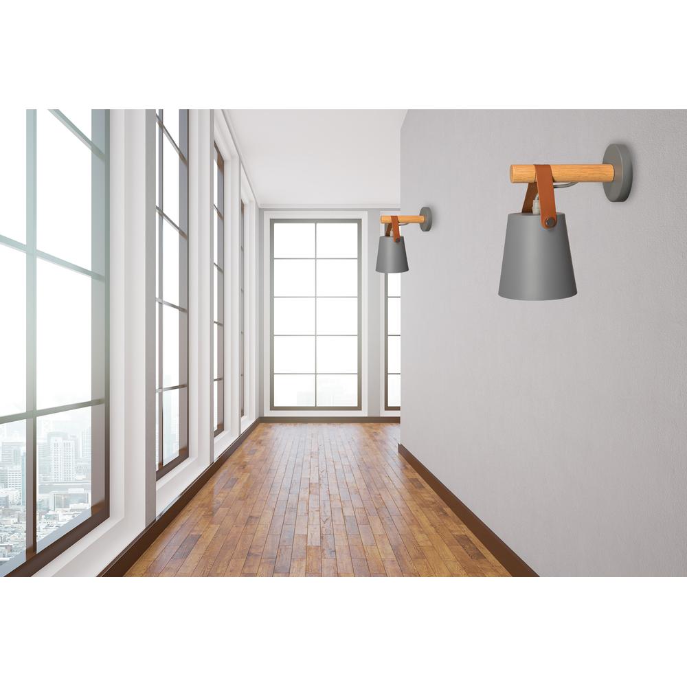 Vägglampa Metall med Rem Grå APP468-1W GREY