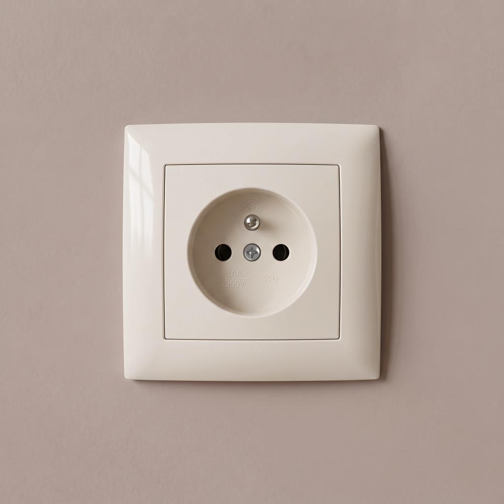 Prise simple avec terre OSTE JHN001-G Beige