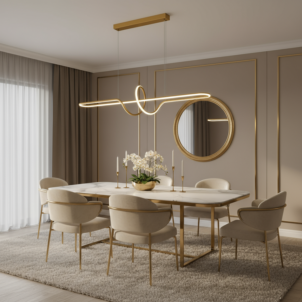 HÄNGANDE TAKLAMPA LED LHJ038-CP GULDBORSTAD