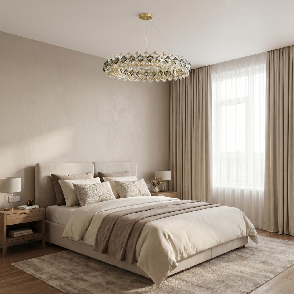Kristall-pendellampa SWE094-CP 60cm Gold
