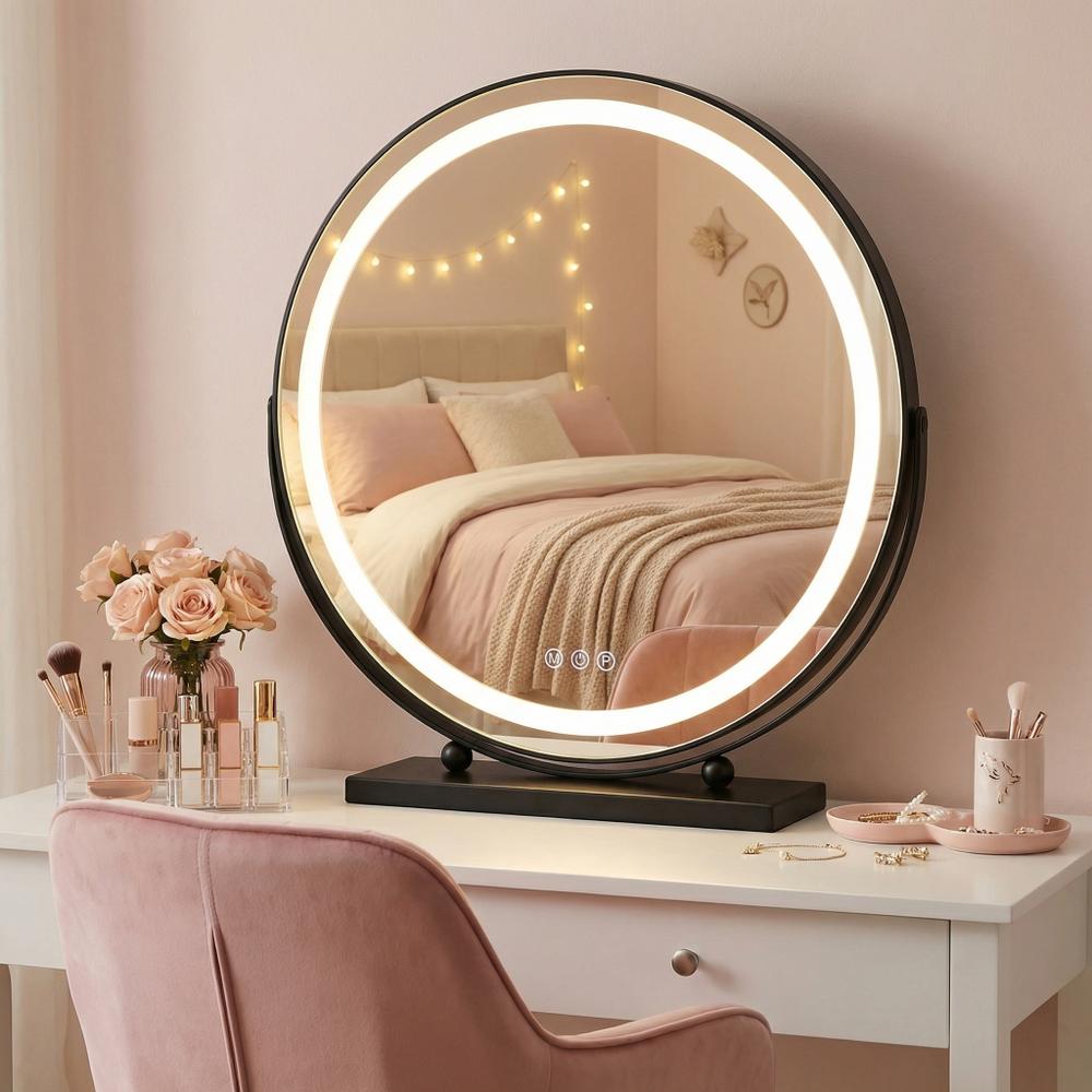 Spegel LED MAKE-UP Svart 50 cm