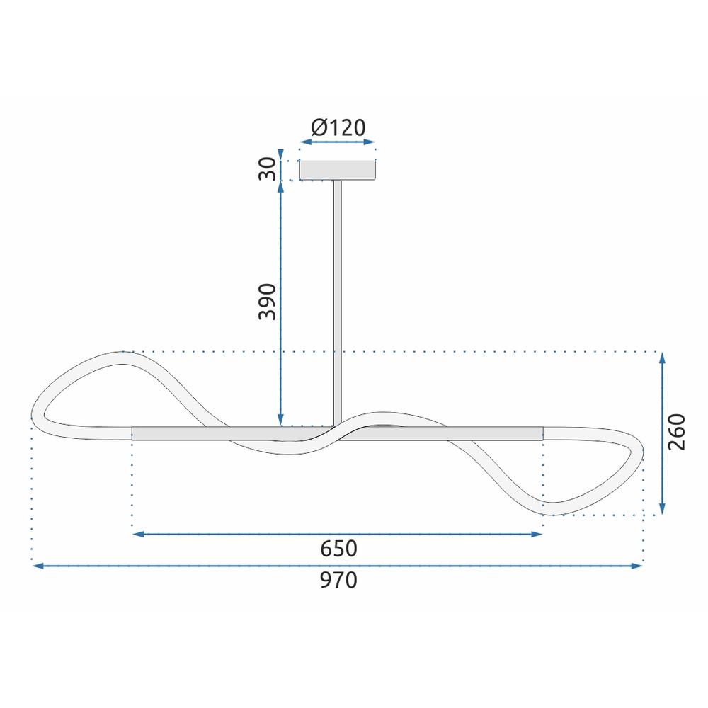 LED-taklampa APP856-CP Long Svart