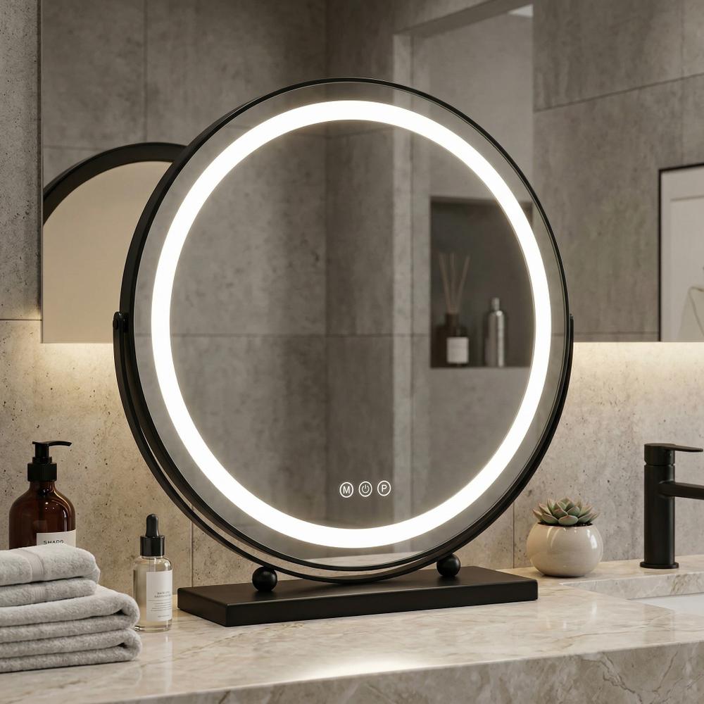 Spegel LED MAKE-UP Svart 50 cm