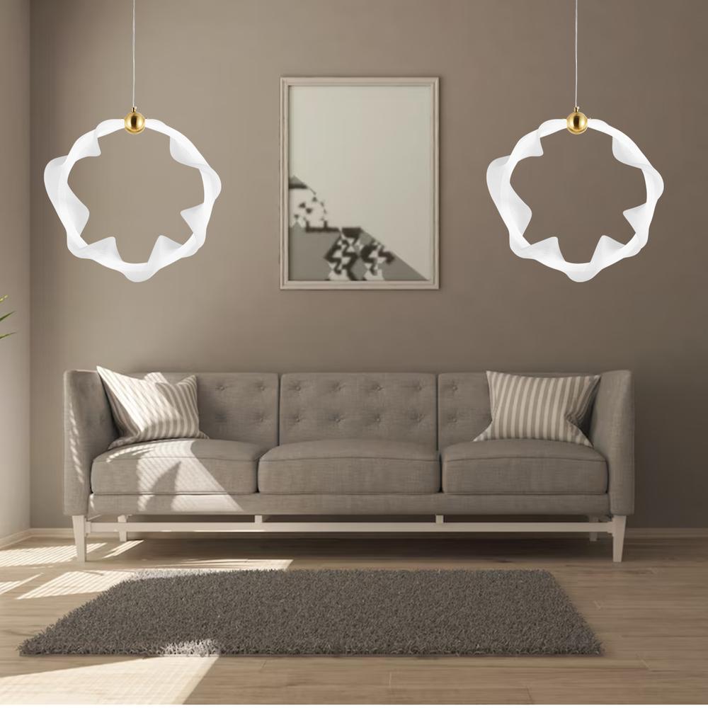HÄNGLAMPA LED G014-1CP VIT/GULD