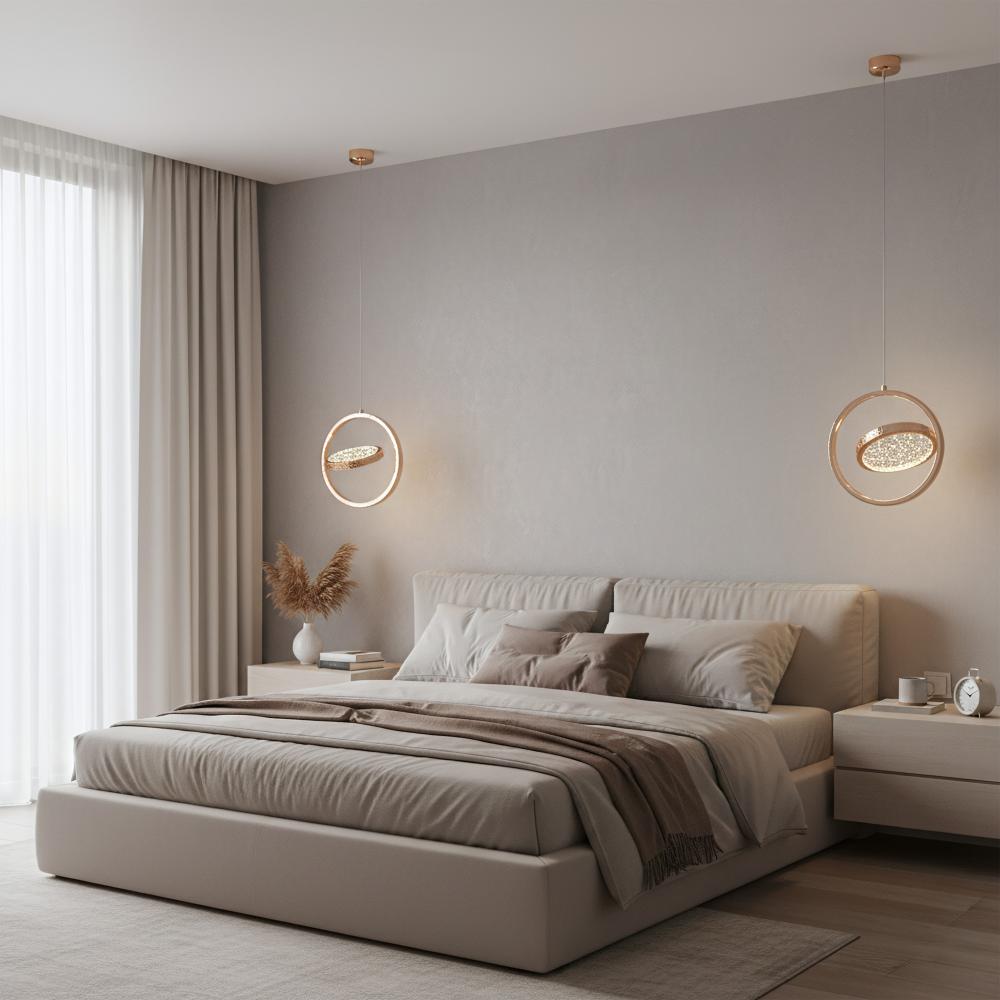 HÄNGLAMPA LED LHJ106-1CP LJUST ROSAGULD