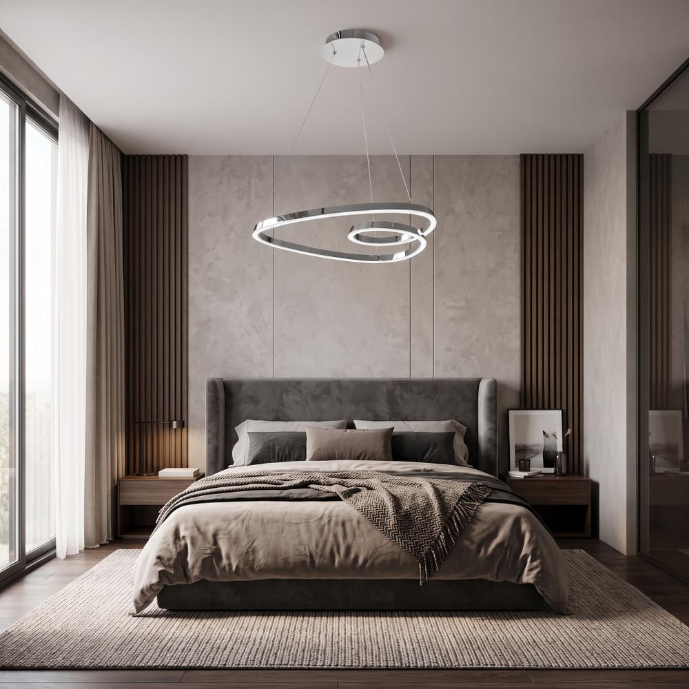Taklampa Loop LED + Fjärrkontroll APP798-cp Krom