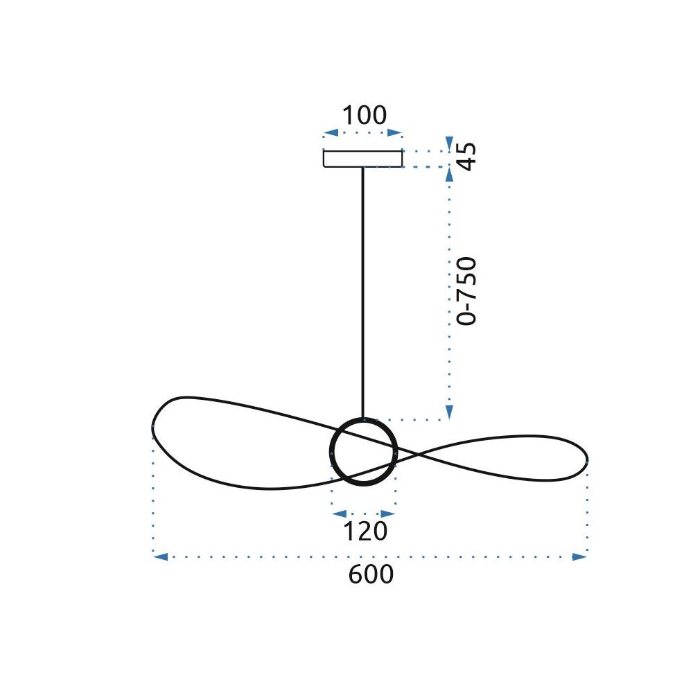 HÄNGLAMPA GENOMBRUTEN LED 60 cm APP651-1CP