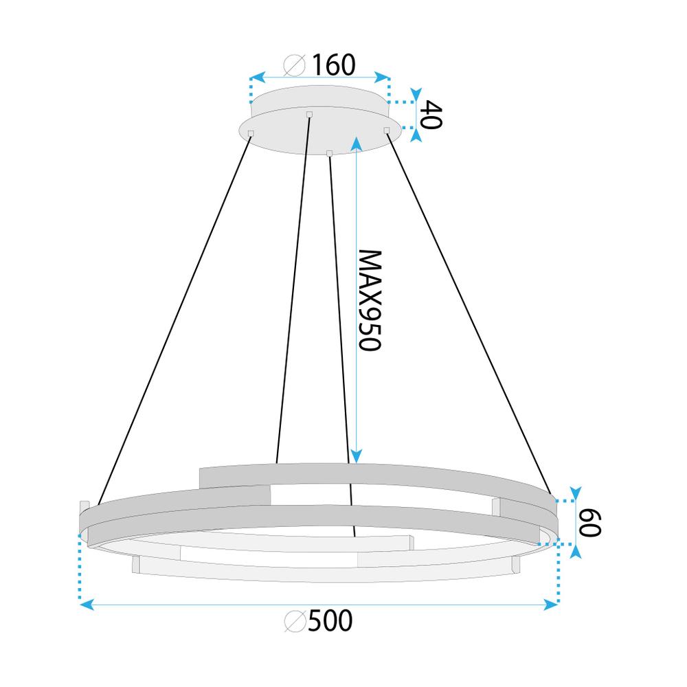 HÄNGENDE TAKLAMPA G127-CP 50 cm Guld
