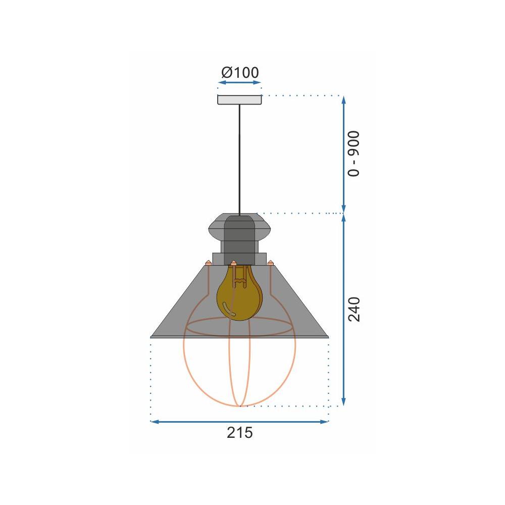Taklampa hängande LINZ APP103-1CP Vit