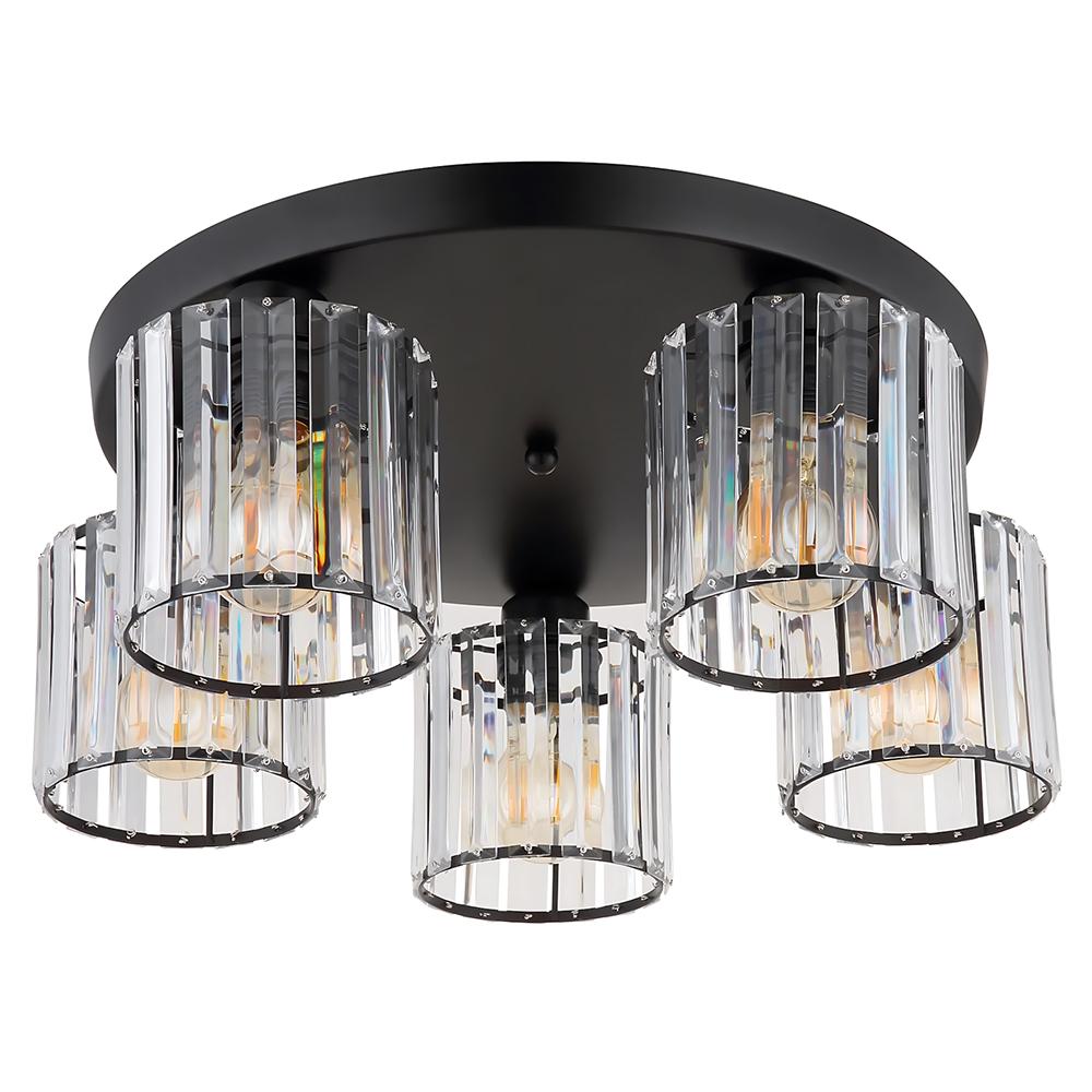 Kristalltaklampa EBT023-5C SVART