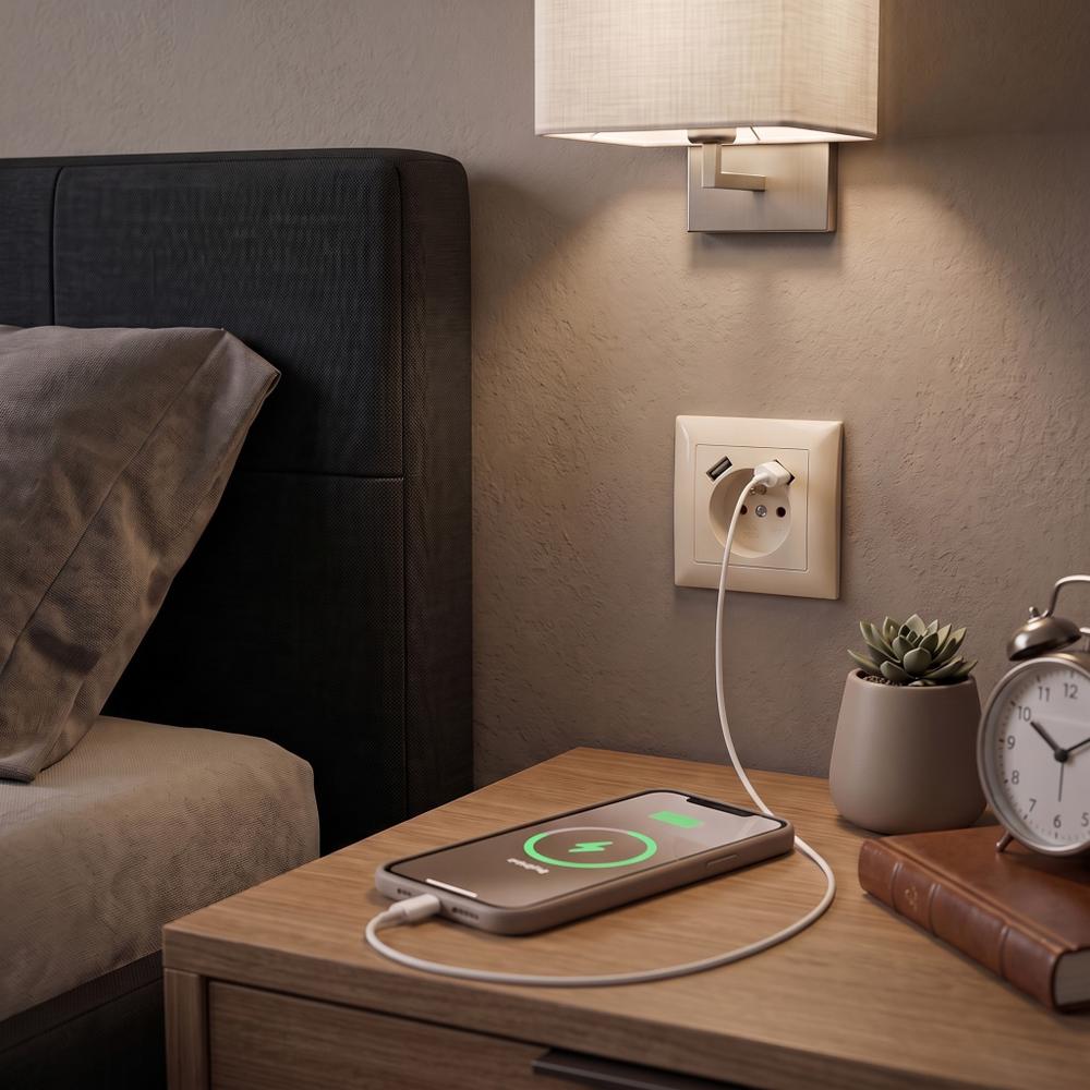 Ühekohaline maandusega pistikupesa + 2x USB-A OSTE JNH003-G Beige